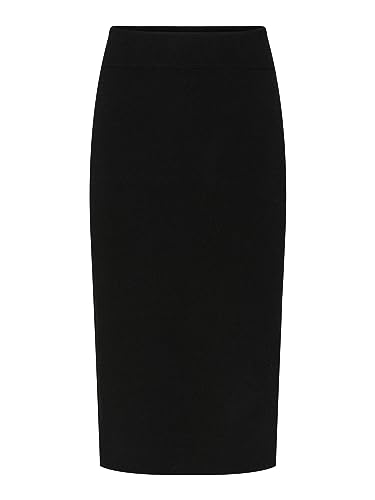 Y.A.S Damen YASASSI HW MIDI Knit Skirt S. NOOS Rocke, Black, 36 von YAS