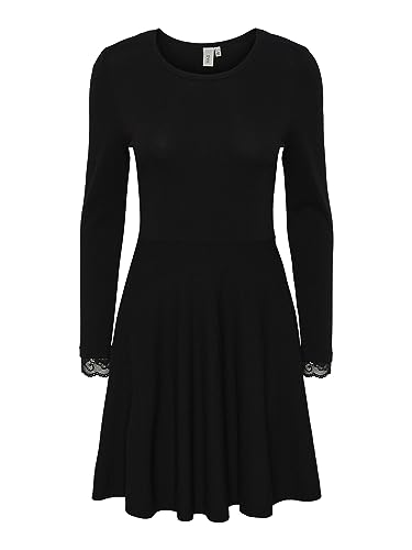 Y.A.S Damen YASBECCO LS Knit Dress S. NOOS Strickkleid, Black, XS von YAS