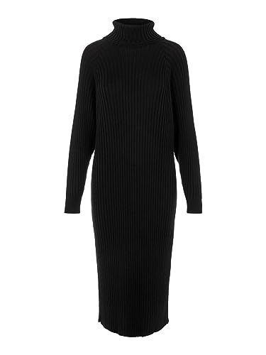 Y.A.S Damen YASMAVI Knit MIDI Rollneck Dress S. NOOS Strickkleid, Black, Medium von YAS