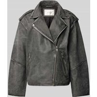YAS Lederjacke aus reinem Lammleder Modell 'MAYA' in Anthrazit, Größe L von YAS