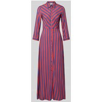 YAS Maxikleid mit Knopfleiste Modell 'SAVANNA' in Rauchblau, Größe L von YAS