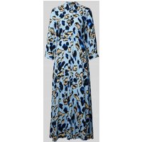 YAS Maxikleid mit durchgehender Knopfleiste Modell 'SAVANNA' in Hellblau, Größe L von YAS