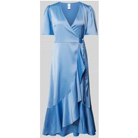 YAS Midikleid in Wickel-Optik Modell 'Thea' in Bleu, Größe 38 von YAS