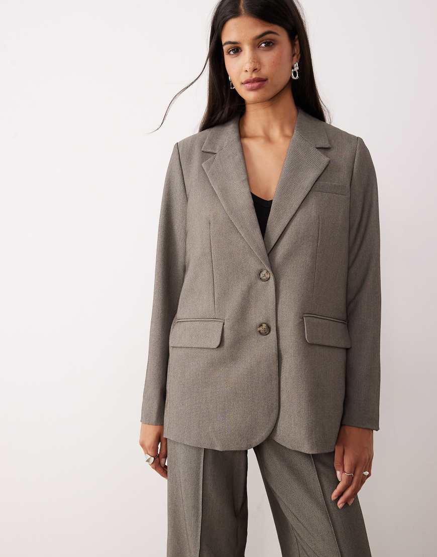 YAS - Oversize-Blazer in meliertem Grau, Kombiteil von YAS