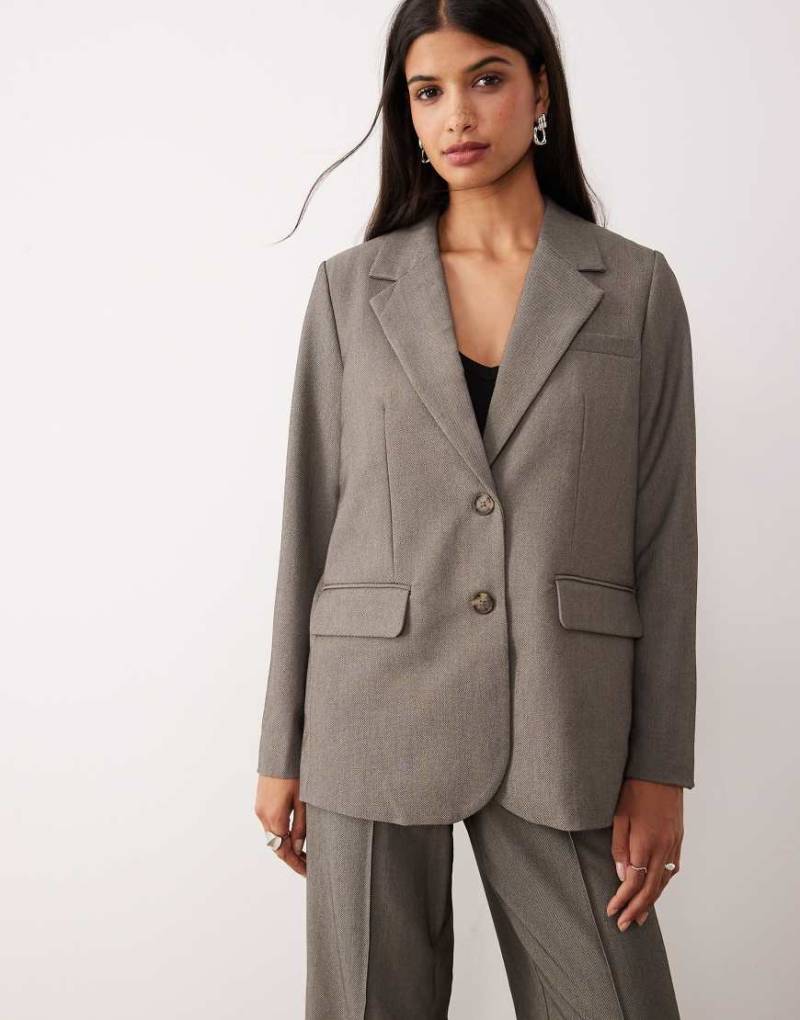 YAS - Oversize-Blazer in meliertem Grau, Kombiteil von YAS