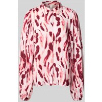 YAS Regular Fit Bluse aus Viskose mit verdeckter Knopfleiste in Dunkelrot, Größe 40 von YAS