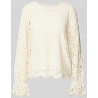 YAS Regular Fit Bluse mit Ausbrenner-Effekt Modell 'PERLA' in Ecru, Größe XS von YAS