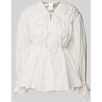 YAS Regular Fit Bluse mit Schnürungen in Weiss, Größe L von YAS