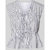 YAS Relaxed Fit Blusentop mit Schnürverschluss Modell 'EBBA' in Offwhite, Größe 42 von YAS