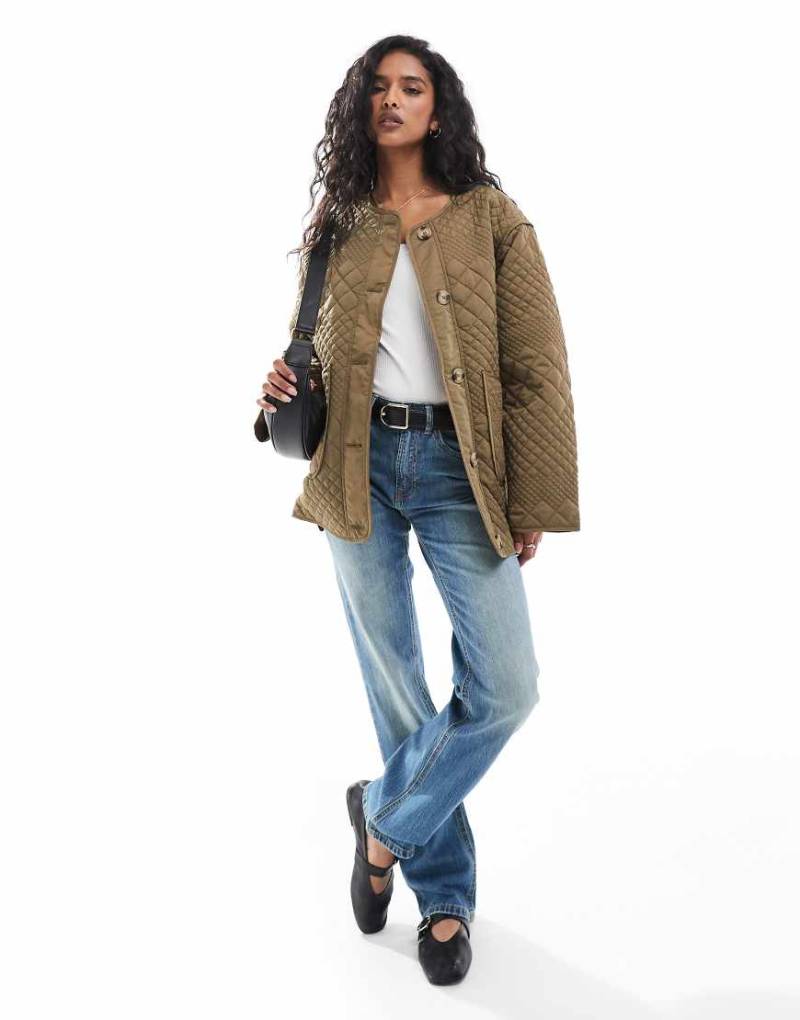 YAS - Steppjacke in Khaki-Grün von YAS