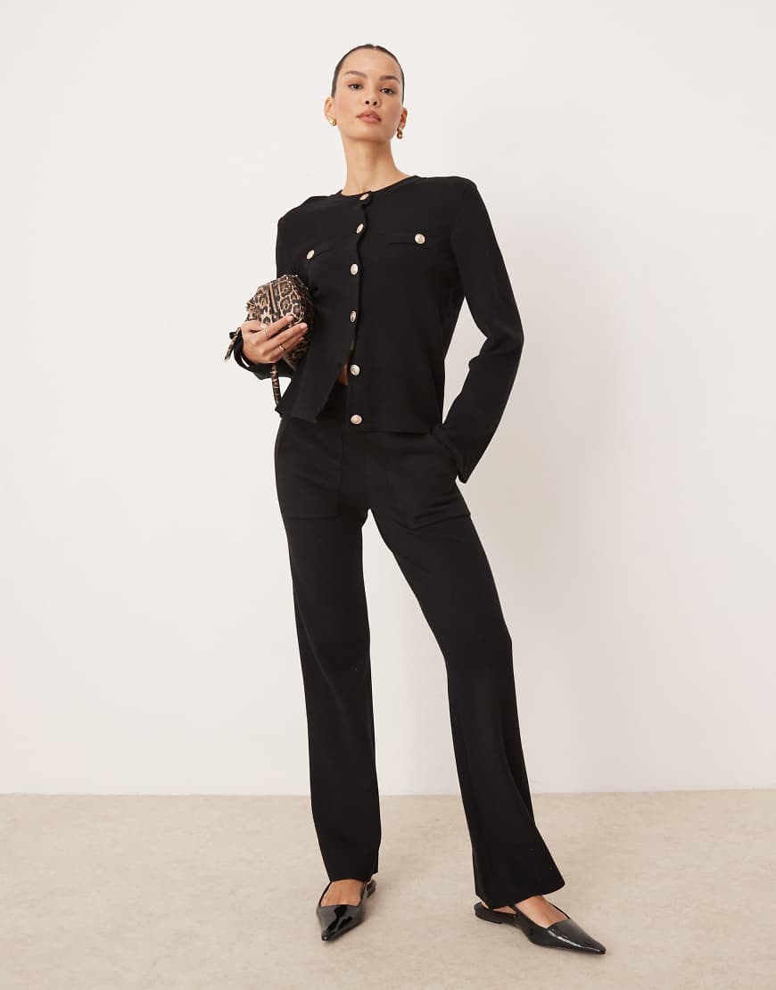 YAS - Strickhose in Schwarz mit Taschendetail, Kombiteil von YAS