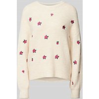 YAS Strickpullover mit Rundhalsausschnitt Modell 'FLEUR' in Offwhite, Größe XL von YAS