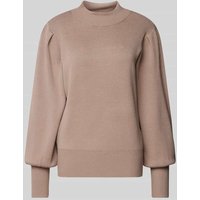 YAS Strickpullover mit Rundhalsausschnitt Modell 'FONNY' in Taupe, Größe XS von YAS