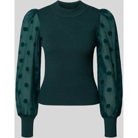 YAS Strickpullover mit gerippten Abschlüssen Modell 'DOTME' in Dunkelgruen, Größe L von YAS