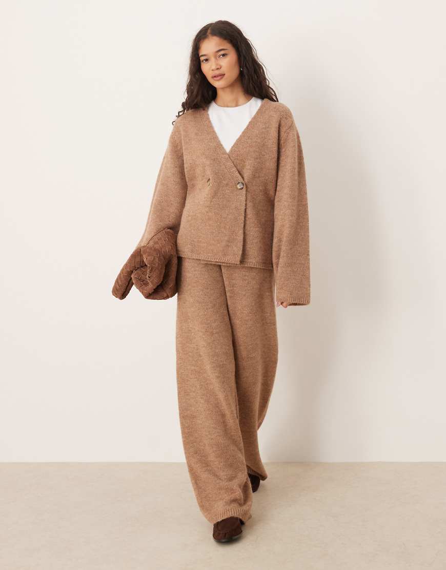 YAS - Weit geschnittene Strickhose in Kamelbraun, Kombiteil-Neutral von YAS