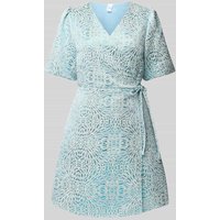 YAS Wickelkleid mit Puffärmeln Modell 'JACKY' in Blau, Größe 40 von YAS