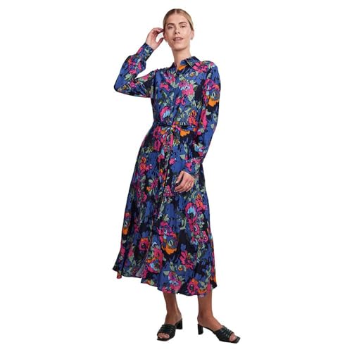 Y.A.S Damen YASFIMA LS Long Shirt Dress S. NOOS Midikleid, Garden Topiary/AOP:Blury Print, XS von YAS
