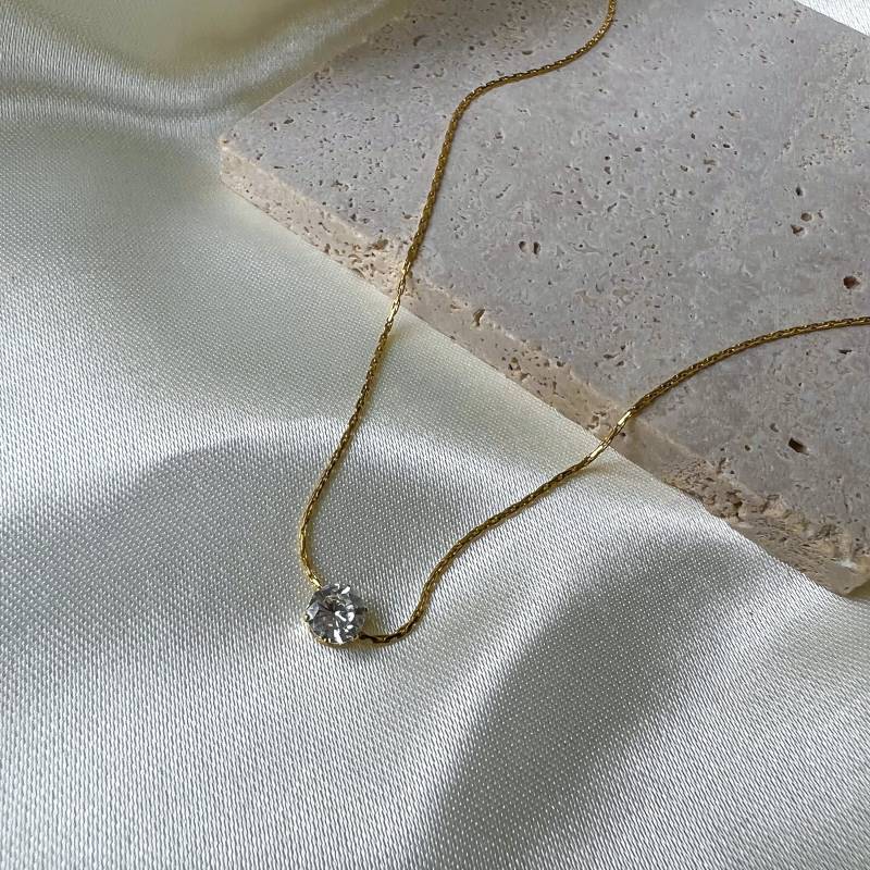Filigrane Kette Mit Zirkon/Rhinestone Schöner Strukturierter Kette. Toller Schlichter Hochzeitsschmuck von YASConcepts