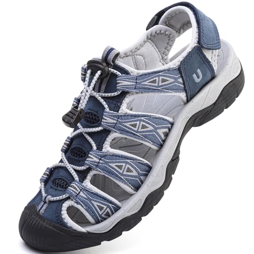 YASOWIN Damen Sport Wandern Sandalen Geschlossene Zehen Sommer Outdoor Athletic Walking Sandalen Abenteuer Leichte Bequeme Strandsandalen Wasserschuhe, Blau, 41.5 EU YASOWIN Damen Sport Wandern Sandalen Geschlossene Zehen Sommer Outdoor Athletic Walking Sandalen Abenteuer Leichte Bequeme Strandsandalen Wasserschuhe, Blau, 41.5 EU von YASOWIN