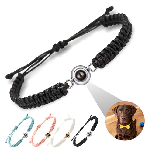 YATEDIY Personalised Projection Bracelet with Photo - Personaliseds Bracelet for Männer Und Frauen, armband mit bild Geeignet Gattin,Paare, Freunde, Mütter Und Jubiläumsgeschenke (wide wax rope) von YATEDIY