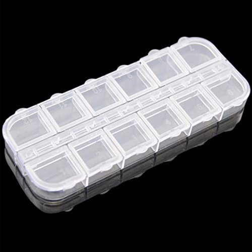 YATEICBC Tägliche Pillendose aus Kunststoff, 1 Stück, feuchtigkeitsbeständige Pillenaufbewahrungsbox, tragbare Pillendose, wasserdichter Spender mit 12 versiegelten Fächern für mehrere Medikamente von YATEICBC