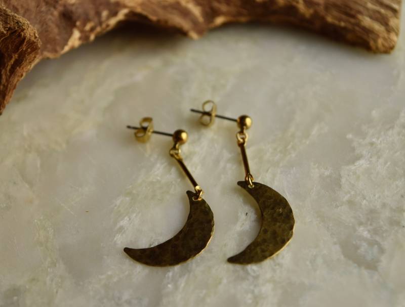 La Luna 2020 Ohrringe | Messing Handgearbeitet Einzigartiges Geschenk Berlin von YATORA