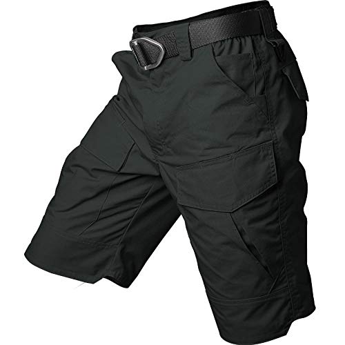 YAUTI Engelbert Strauss Arbeitshose Sommer Taktische Military Multi-Tasche Wasserdicht Wandern Herren Outdoor Sport Reise Camping Angeln Cargo-Shorts-Black_S von YAUTI