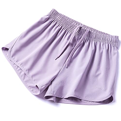 YAWHO Damen Laufshorts Sporthose Kurz Laufhose Trainingsshorts Sweatshorts Sport Kurze Jogginghose Sportshorts Schnelltrocknend Atmungsaktiv (80877 Violet, 2XL) von YAWHO