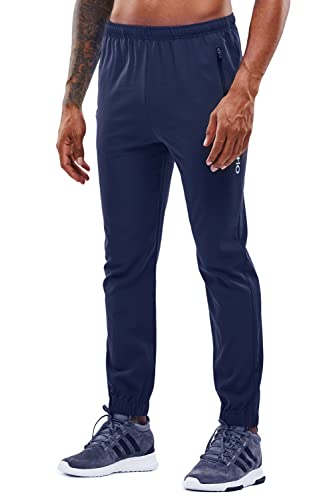 YAWHO Herren Jogginghose Trainingshose Sporthose Sweathose Fitnesshose Freizeithose Lang mit Reissverschluss Taschen und Kordelzug (Blue (1601), M) von YAWHO