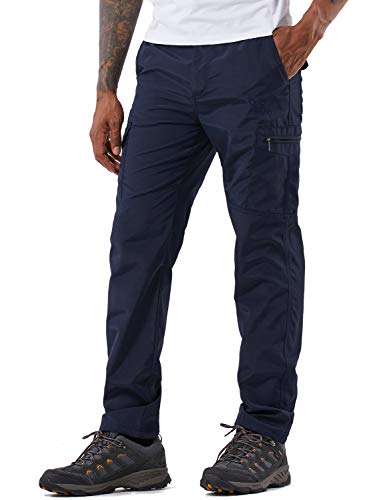 YAWHO Herren Softshellhose mit schnelltrocknendem,leichtem und dickem Fleece zum Klettern,Angeln,Camping X Groß 105 Blau Dünn von YAWHO