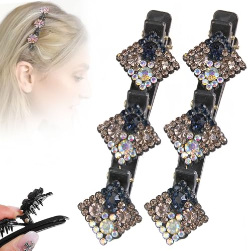Funkelnde Kristallstein Geflochtene Haarspangen, 2024 Neue Damen Geflochtene Haarspangen Kurze Haarspangen Entenschnabel Clips Geflochtene Haarspangen für Damen und Mädchen Kristallstein Haarspangen Funkelnde Kristallstein Geflochtene Haarspangen, 2024 Neue Damen Geflochtene Haarspangen Kurze Haarspangen Entenschnabel Clips Geflochtene Haarspangen für Damen und Mädchen Kristallstein Haarspangen von YAWOTA