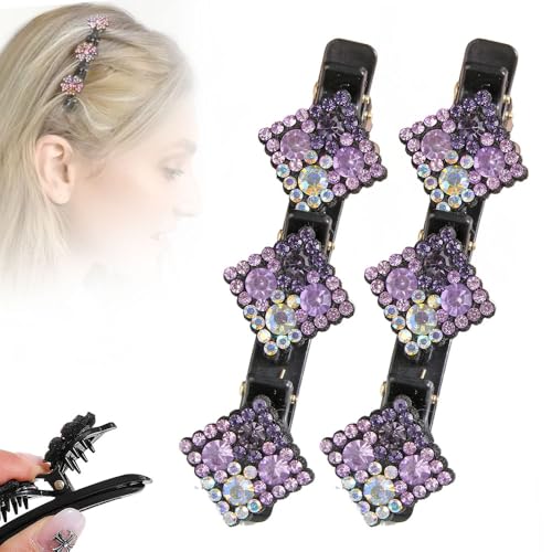 Funkelnde Kristallstein geflochtene Haarspangen, 2024 Neue Damen Geflochtene Haarspangen Kurze Haarspangen Entenschnabel Clips Geflochtene Haarspangen für Damen und Mädchen Kristallstein Haarspangen Funkelnde Kristallstein geflochtene Haarspangen, 2024 Neue Damen Geflochtene Haarspangen Kurze Haarspangen Entenschnabel Clips Geflochtene Haarspangen für Damen und Mädchen Kristallstein Haarspangen von YAWOTA