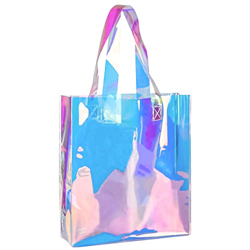 YAXIDAEVER Durchsichtige Tragetaschen transparente Handtasche,Bunte Transparente Tragetasche,Transparente Strandtasche für Sportspiele, Arbeit, Reisen 40 x 10 x 29 cm von YAXIDAEVER