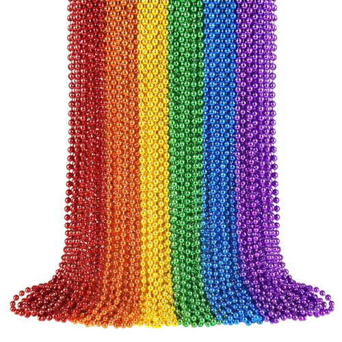 YAXINRUI LGBTQ Pride-Perlen-Halsketten, Metallic-Regenbogen-Perlen-Halsketten für Schwule, Lesben, Monat, Parade, Überwurf, Regenbogen-Pride-Partygeschenke in 6 Farben, 72 Stück YAXINRUI LGBTQ Pride-Perlen-Halsketten, Metallic-Regenbogen-Perlen-Halsketten für Schwule, Lesben, Monat, Parade, Überwurf, Regenbogen-Pride-Partygeschenke in 6 Farben, 72 Stück von YAXINRUI