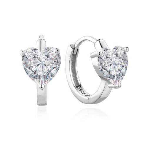YAXUN 925 Sterling Silber Klein Herz Creolen Ohrringe für Damen, mit herzförmigen österreichischen Kristall Diamant Huggie Ohrringe Herz Creolen Modische Schöne Schmuck Geschenke für Frauen Mädchen YAXUN 925 Sterling Silber Klein Herz Creolen Ohrringe für Damen, mit herzförmigen österreichischen Kristall Diamant Huggie Ohrringe Herz Creolen Modische Schöne Schmuck Geschenke für Frauen Mädchen von YAXUN