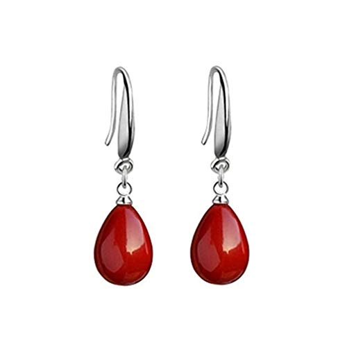 YAXUN Damen Rote Ohrringe 925 Sterling Silber Ohrhänger Rot Teardrop Muschel Perlen Ohrringe Set Schmuck Geschenke für Frauen Mädchen und Exquisite Schmuck Geschenkbox YAXUN Damen Rote Ohrringe 925 Sterling Silber Ohrhänger Rot Teardrop Muschel Perlen Ohrringe Set Schmuck Geschenke für Frauen Mädchen und Exquisite Schmuck Geschenkbox von YAXUN