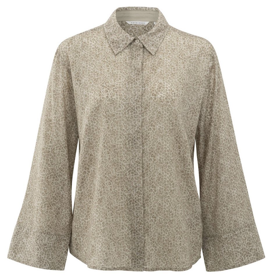 YAYA Kurzarmbluse Bluse mit Leopardenmuster von YAYA