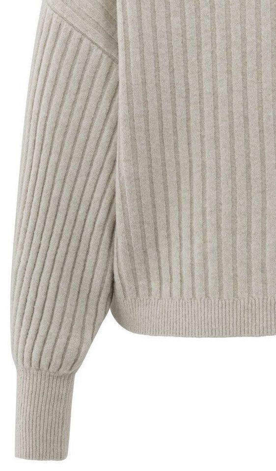 YAYA Rundhalspullover Gerippter Rundhalspullover von YAYA