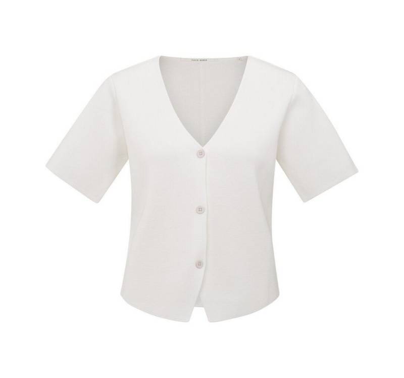 YAYA Rundhalspullover Strickoberteil mit kurzen Ärmeln und Knopfreihe von YAYA