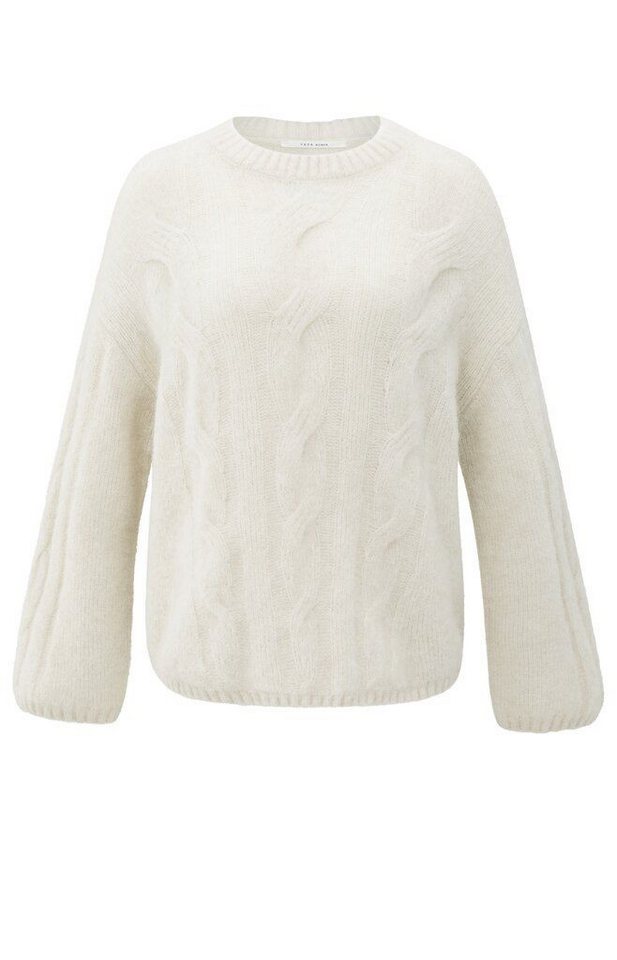YAYA Rundhalspullover Weicher Zopfmuster-Pullover von YAYA