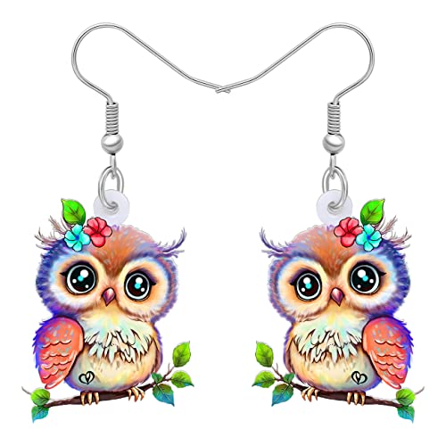 YAYAKO Acryl Anime Eule Ohrringe baumeln Frühling Sommer Schmuck Netter Vogel Ohrringe Geschenke für Frauen Mädchen (Mehrfarbig) von YAYAKO