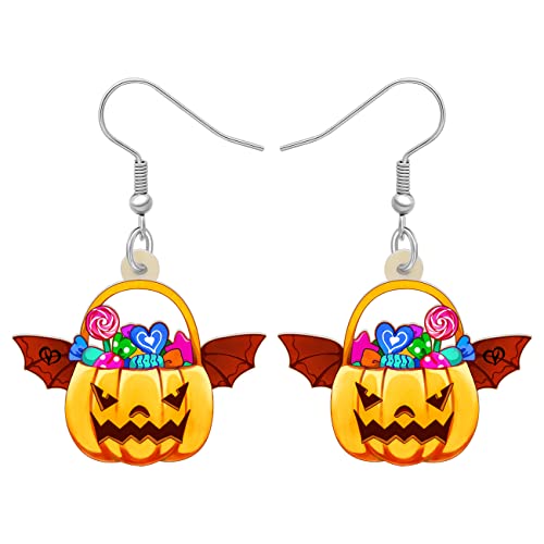 YAYAKO Acryl Anime Kürbis Ohrringe Dangle Charms Halloween Ohrringe für Frauen Mädchen Kürbis Geschenke Party Schmuck (Gelb) von YAYAKO