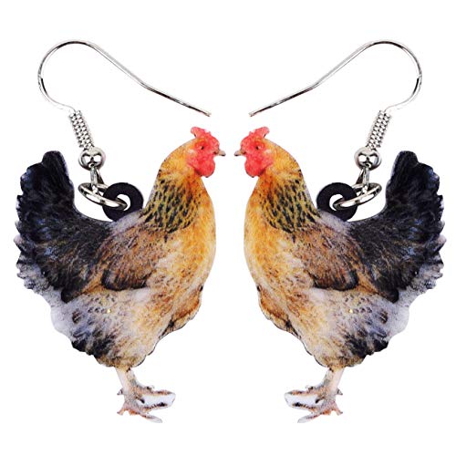 YAYAKO Acryl Henne Huhn Ohrringe Bauernhof Tiere Mode Schmuck Anime Huhn Baumeln Ohrringe für Frauen Mädchen Geschenke (Schwarz 834) von YAYAKO