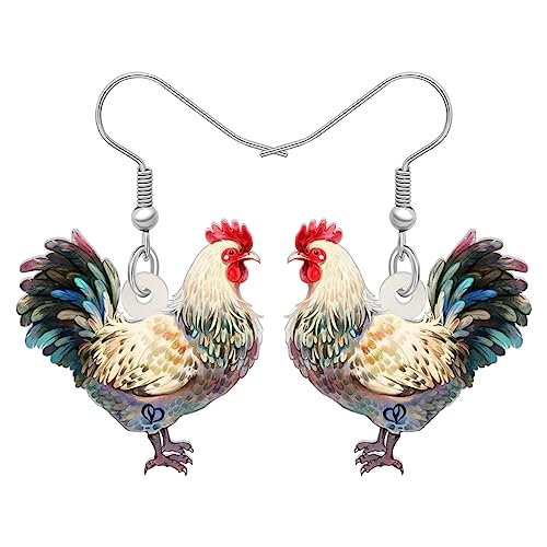 YAYAKO Acryl Henne Huhn Ohrringe Bauernhof Tiere Mode Schmuck Anime Huhn baumeln Ohrringe Geschenke für Frauen Mädchen (Mehrfarbig 484) von YAYAKO