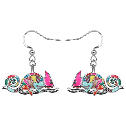 YAYAKO Emaille Eidechse Ohrringe Baumeln Zinklegierung Modeschmuck Chamäleon-Ohrringe für Frauen Mädchen Charms Geschenke (Mehrfarbig) von YAYAKO