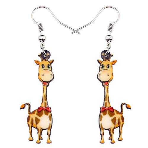 YAYAKO Funny Hirsch Giraffe Ohrringe baumeln Charme Acryl Erklärung Ohrringe Geschenke für Frauen Mädchen Party Favors (Gelb) von YAYAKO
