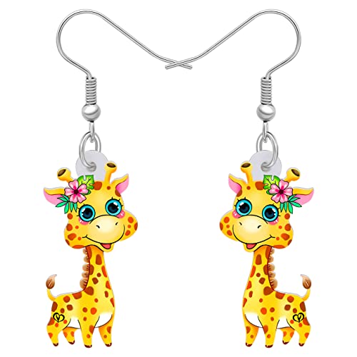YAYAKO Funny Hirsch Giraffe Ohrringe baumeln Charme Acryl Erklärung Ohrringe Geschenke für Frauen Mädchen Party Favors (Gelb 404) von YAYAKO