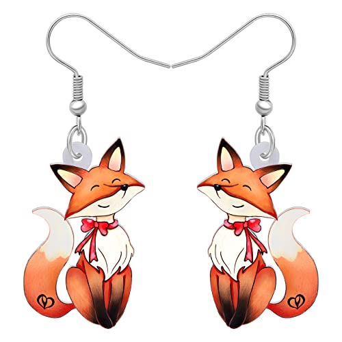 YAYAKO Niedliche Fuchs Ohrringe Modeschmuck Acryl Tropfen baumeln Ohrringe für Frauen Mädchen Party Favors Fuchs Geschenke Charms (Orange 434) von YAYAKO