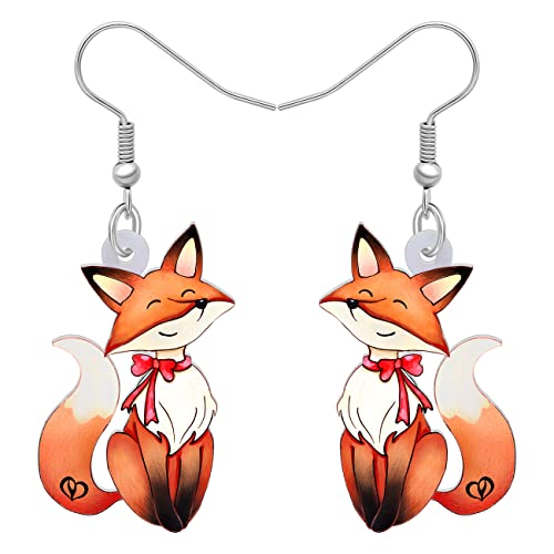 YAYAKO Niedliche Fuchs Ohrringe Modeschmuck Acryl Tropfen baumeln Ohrringe für Frauen Mädchen Party Favors Fuchs Geschenke Charms (Orange 434) von YAYAKO