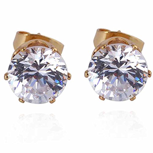 18K Gold ¨¹berzogene Yazilind Charming Runde Clear Cut Zirkonia Kleine Mini -Greifer Beitrag Ohrstecker Zur¨¹ck von YAZILIND